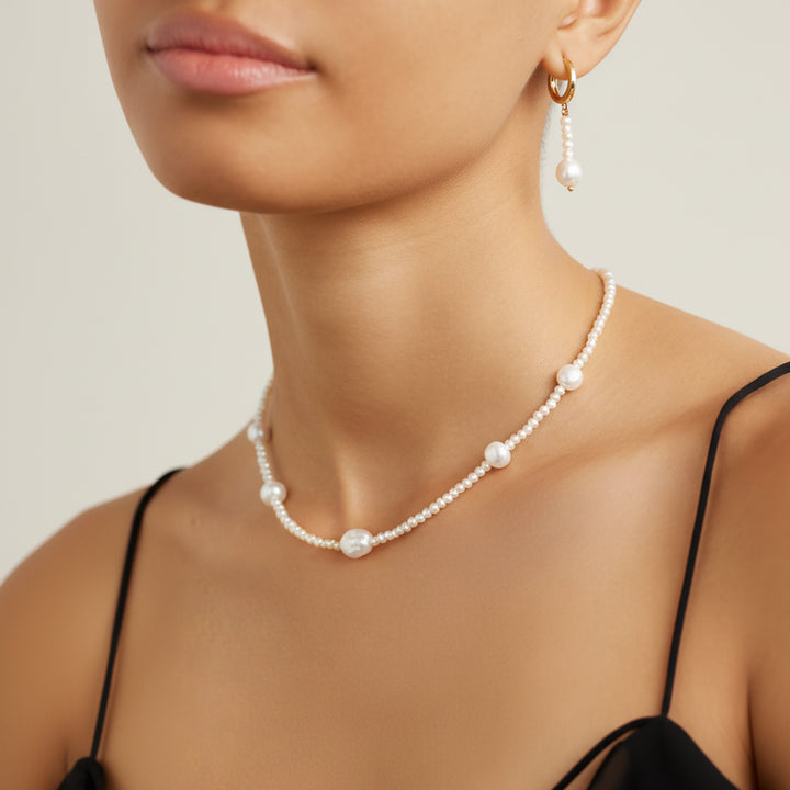 Kylie Freshwater Pearl Necklace & Earrings Set