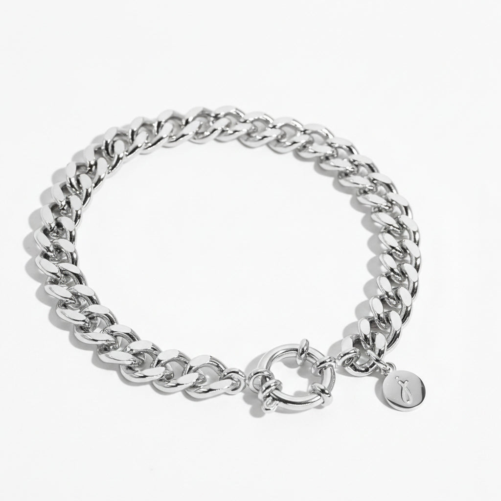 Silver Chunky Cuban Chain Bracelet