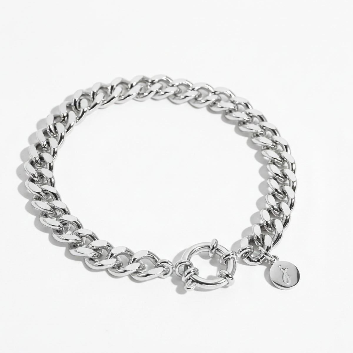 Silver Chunky Cuban Chain Bracelet