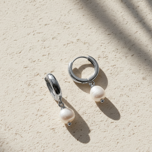 Silver Mini Pear Earrings