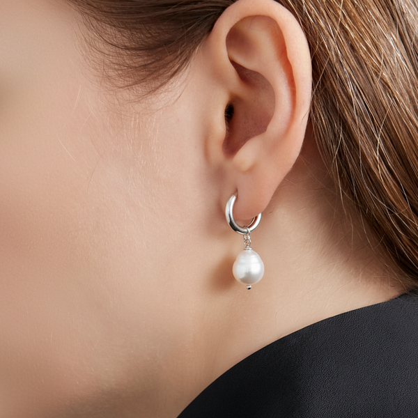 Silver Mini Pear Earrings