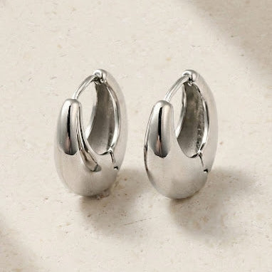 Lucie Silver Huggie Earrings