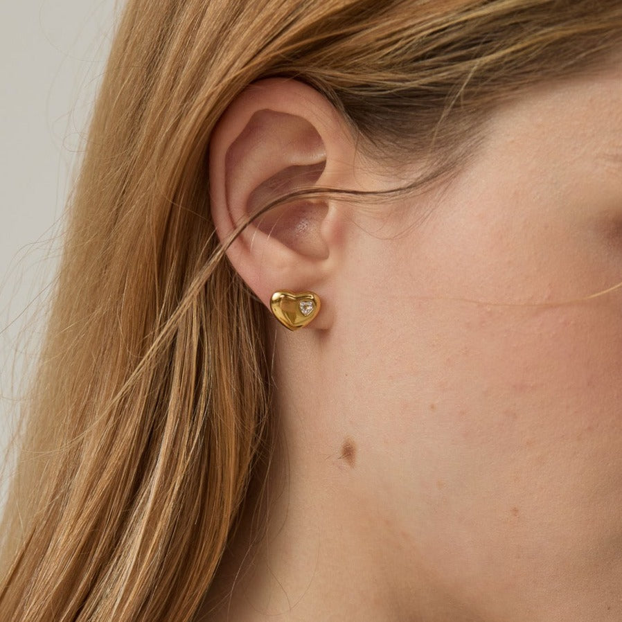 Ciara Heart Stud Earrings - Joey Baby
