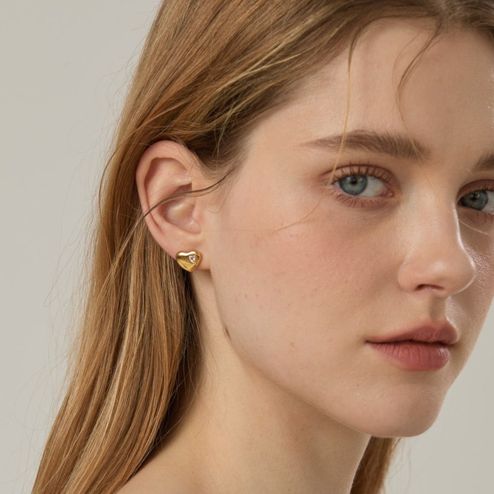 Ciara Heart Stud Earrings - Joey Baby