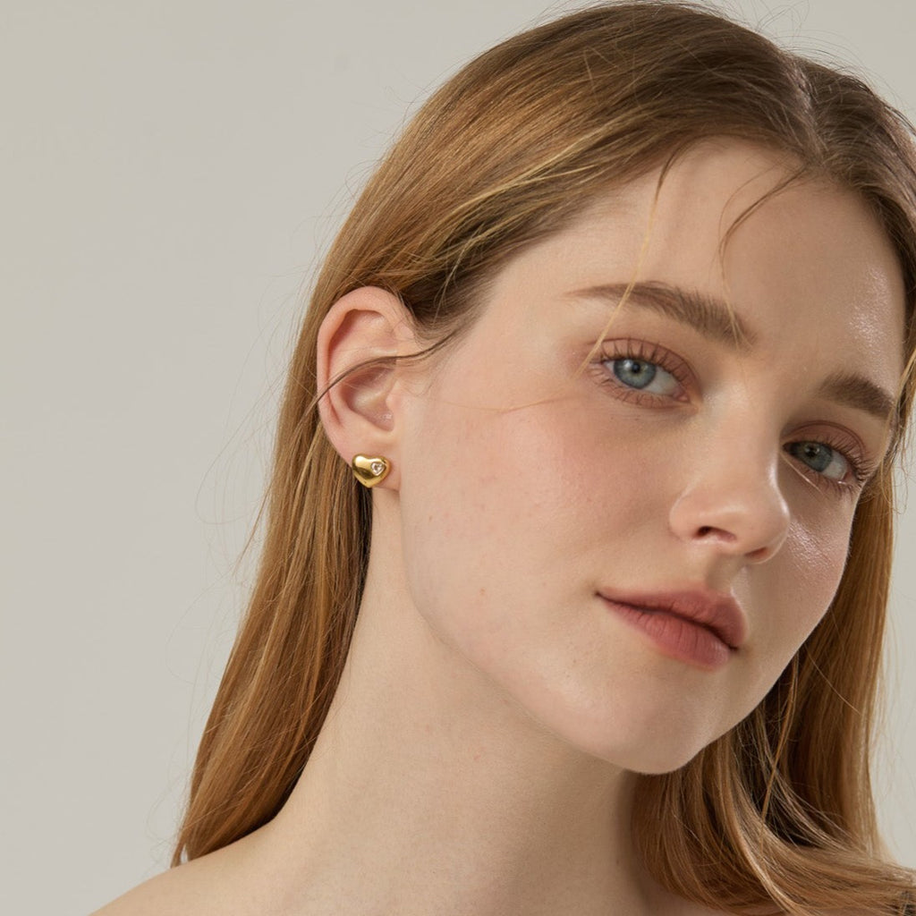 Ciara Heart Stud Earrings - Joey Baby
