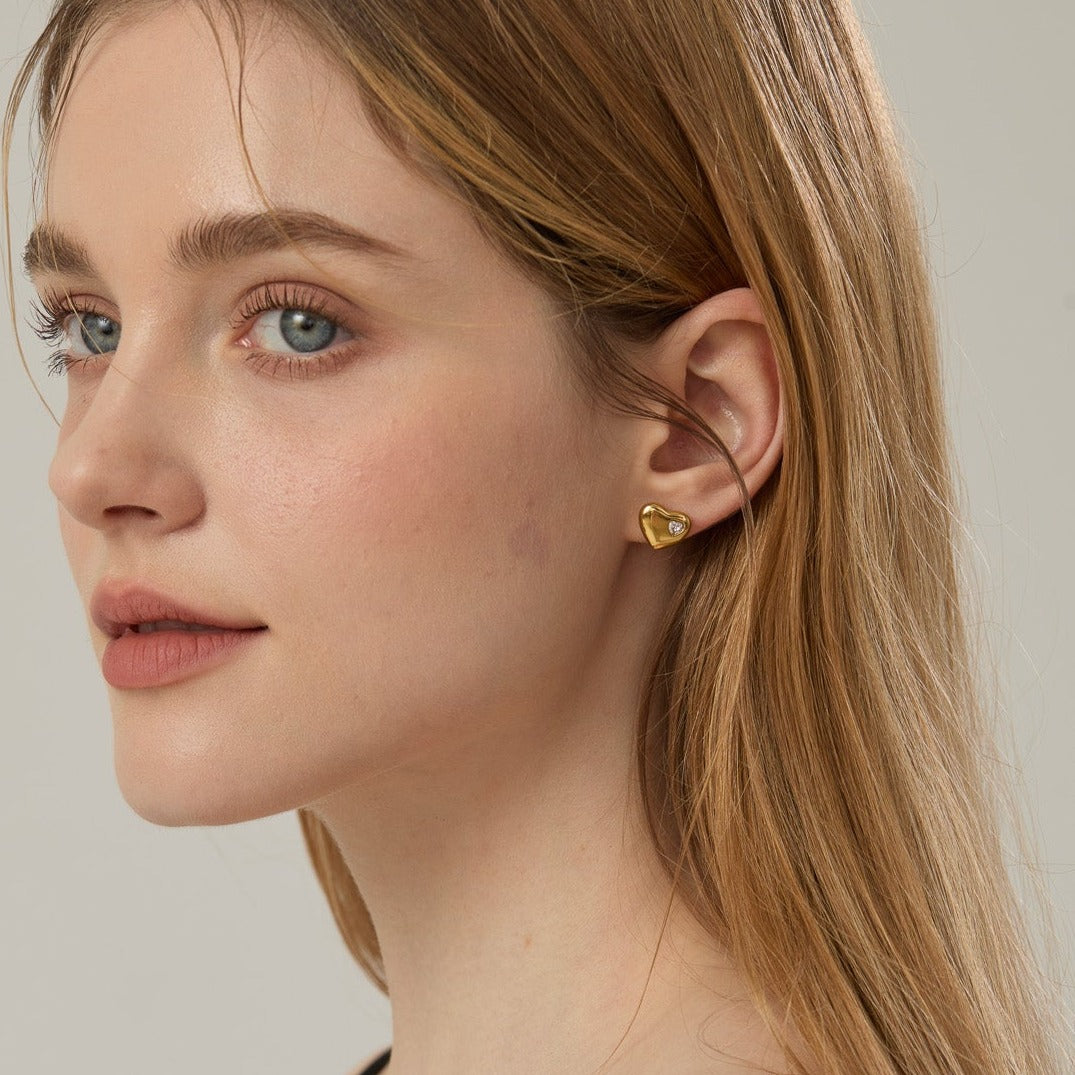 Ciara Heart Stud Earrings - Joey Baby