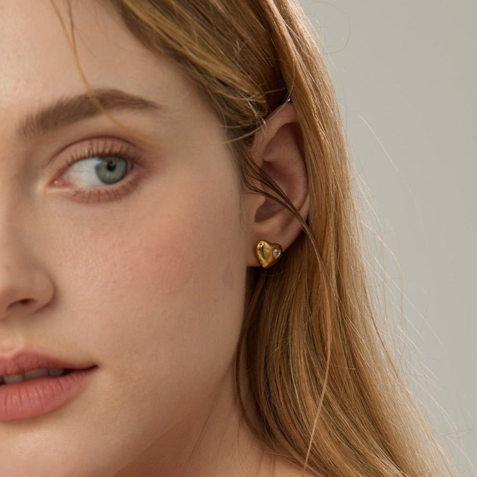 Ciara Heart Stud Earrings - Joey Baby