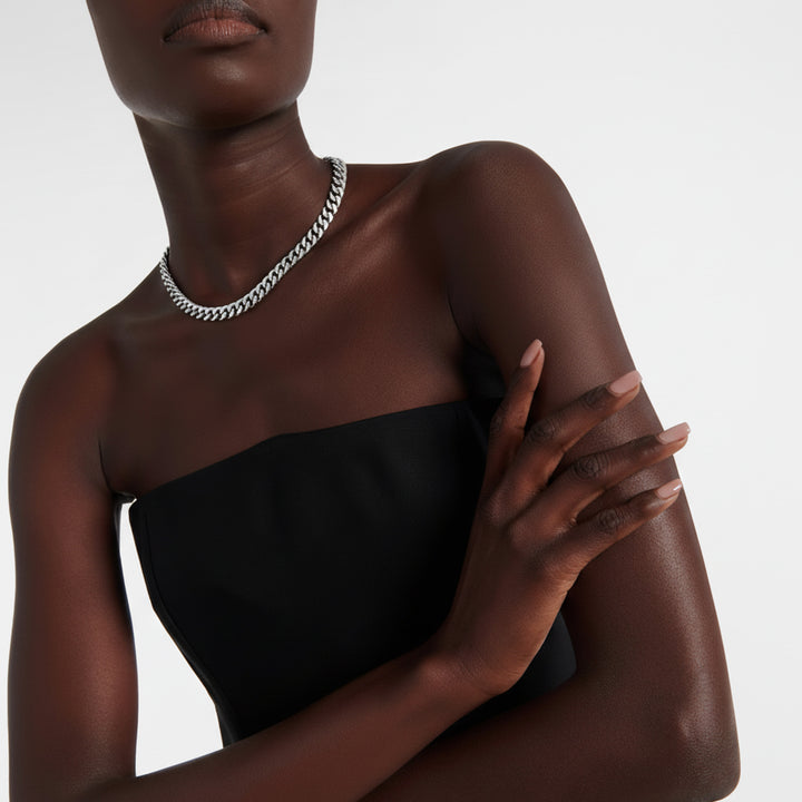 Lisa Silver Cuban Chain Necklace