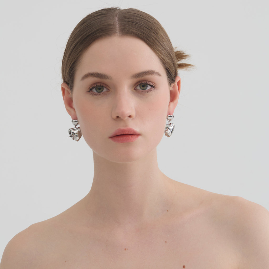 Gianna Heart Sculpture Earrings - Joey Baby