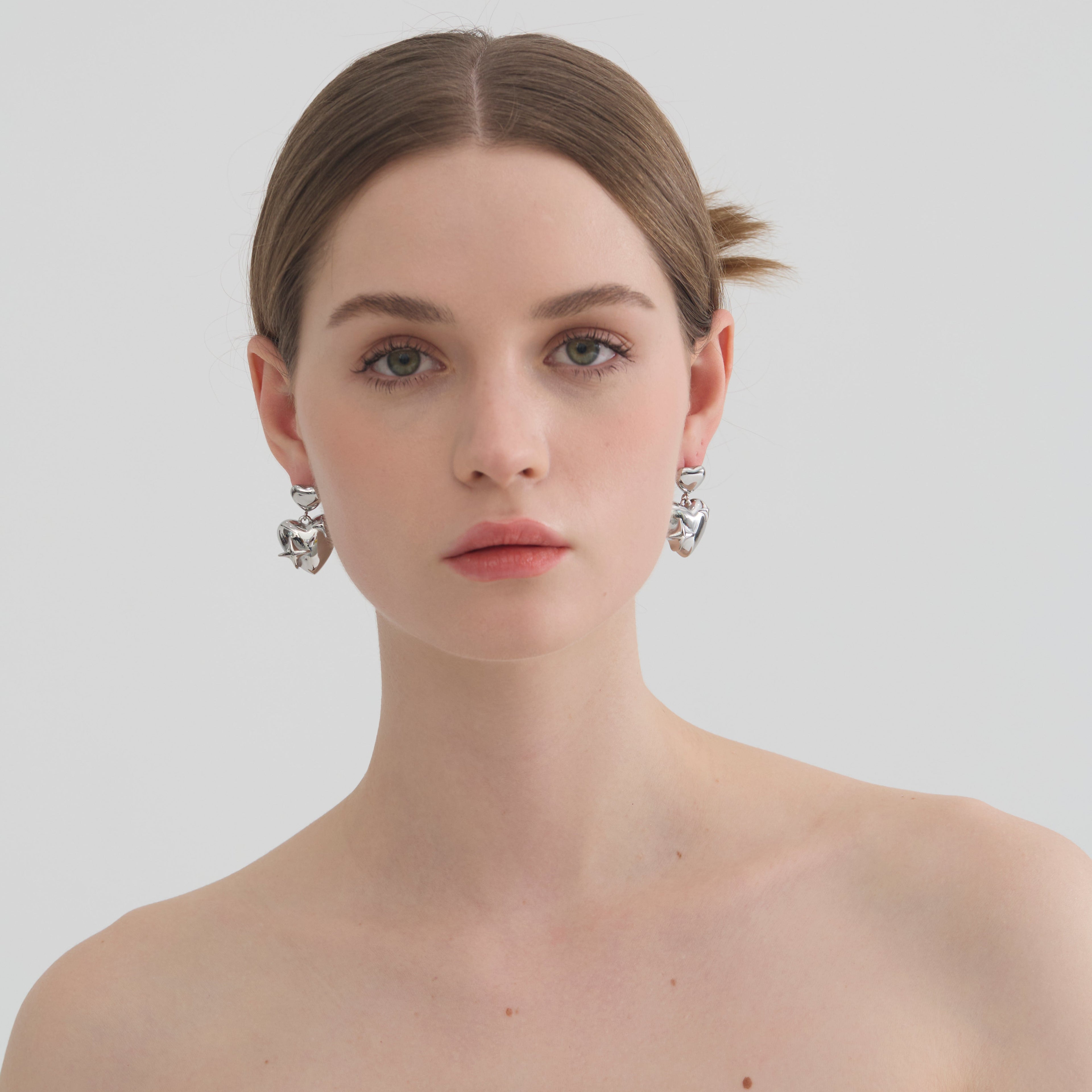 Gianna Heart Sculpture Earrings - Joey Baby