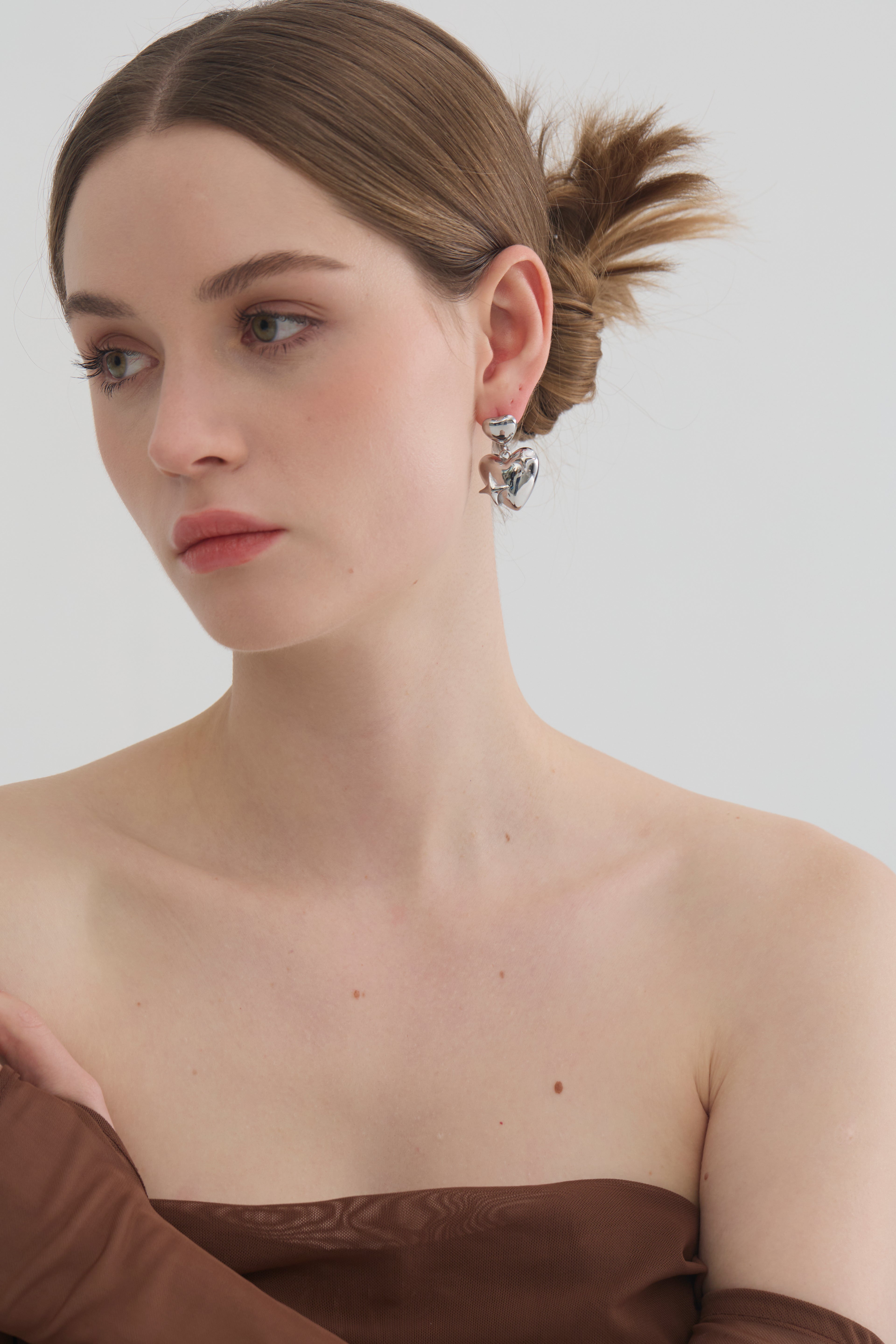 Gianna Heart Sculpture Earrings - Joey Baby