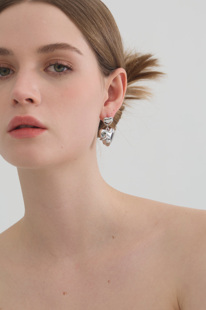 Gianna Heart Sculpture Earrings
