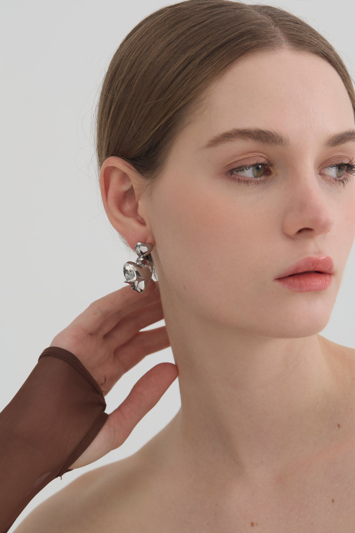 Gianna Heart Sculpture Earrings