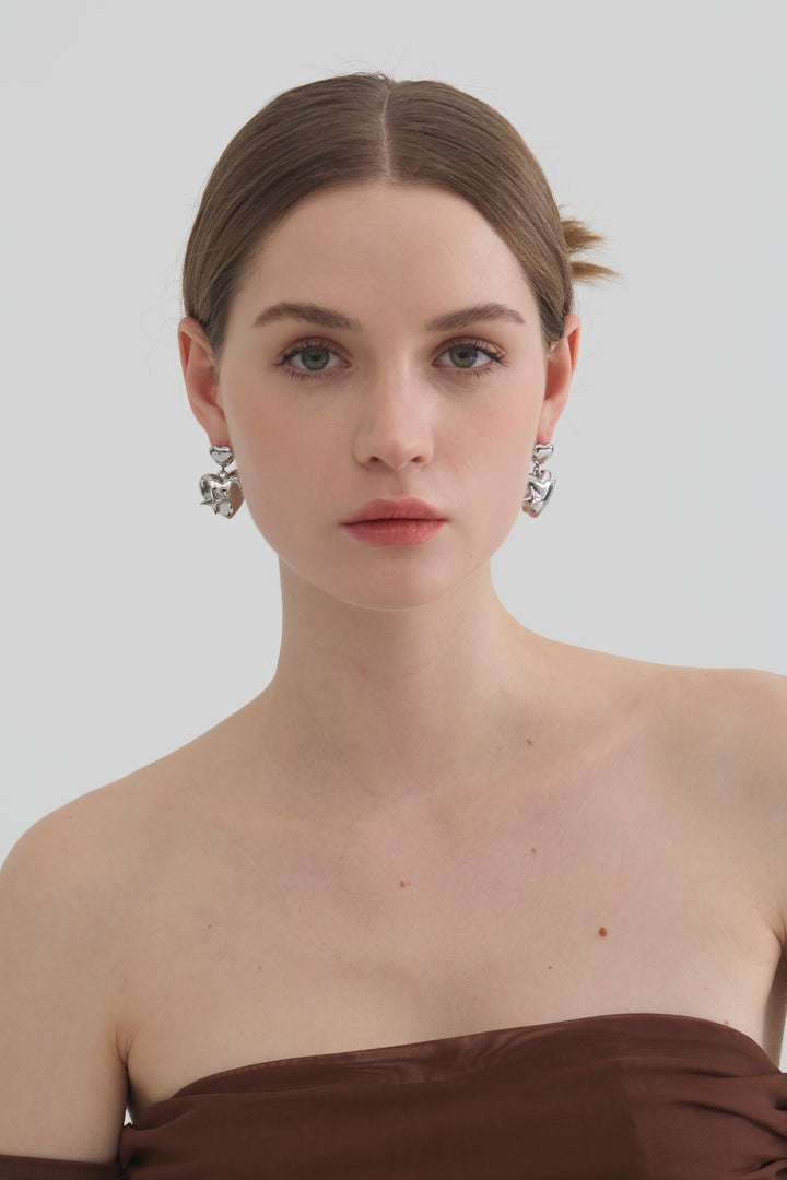 Gianna Heart Sculpture Earrings