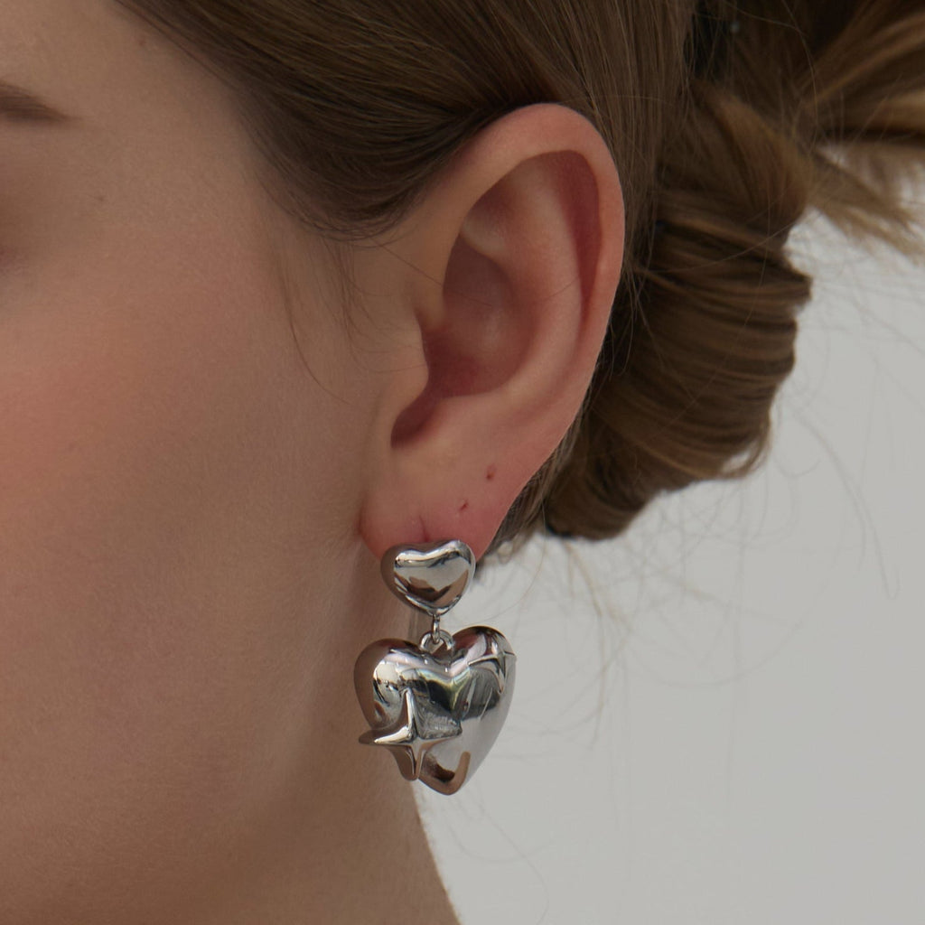 Gianna Heart Sculpture Earrings - Joey Baby