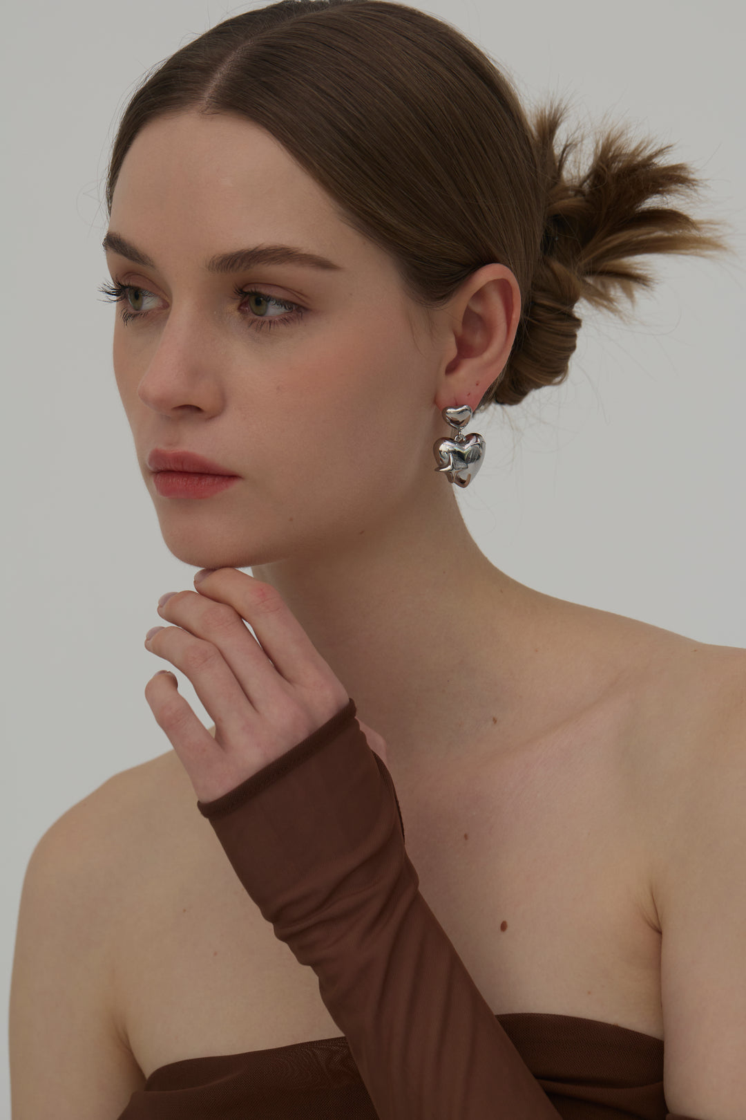 Gianna Heart Sculpture Earrings
