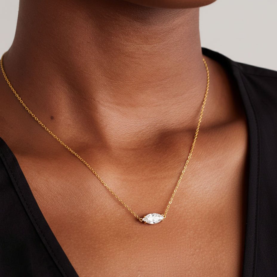 Oval Crystal Choker Necklace