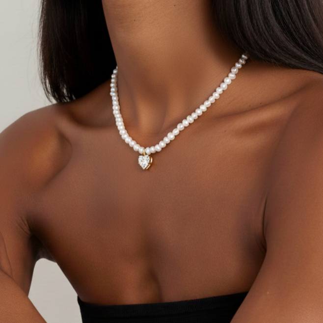 Lola Gold Heart Charm Necklace - Joey Baby