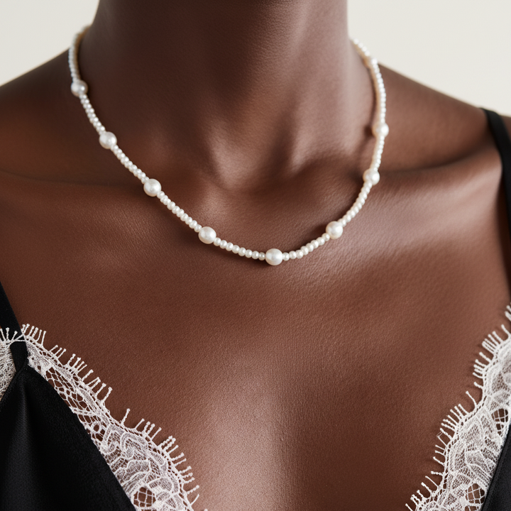 Kylie Gold & Pearl Statement Necklace