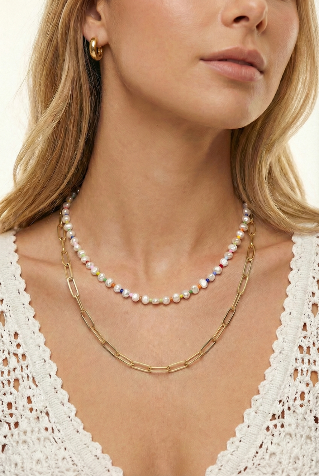 Amber Pearl Necklace & Antoni Earrings Set