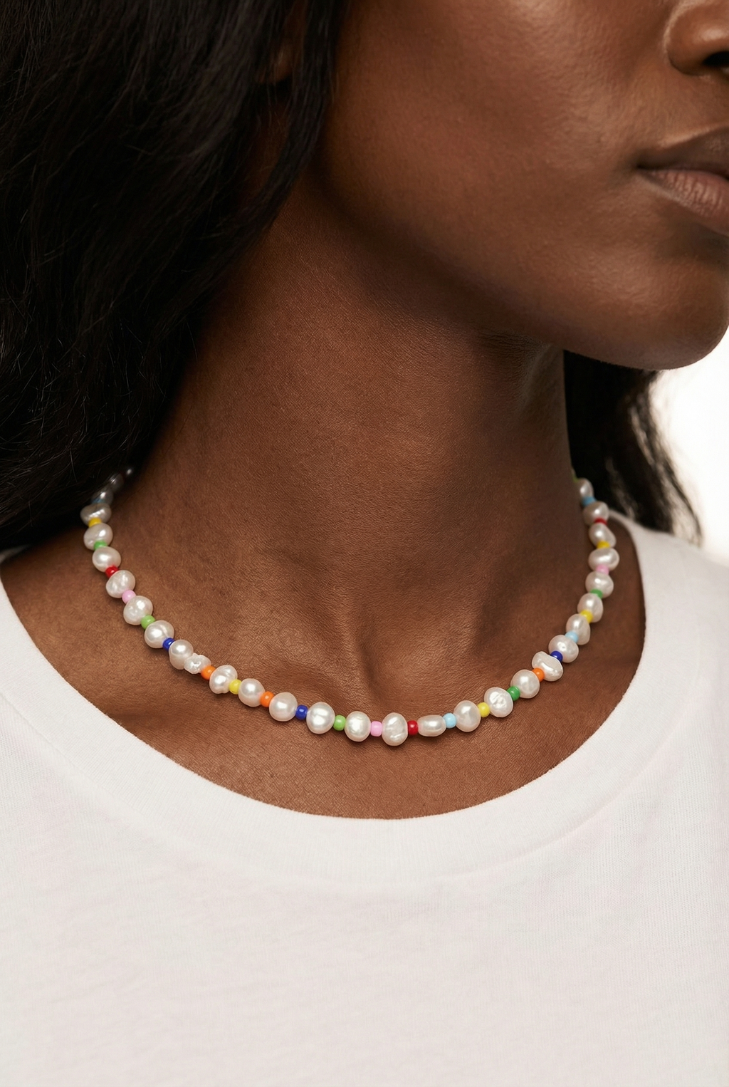 Amber Rainbow Freshwater Pearl Necklace