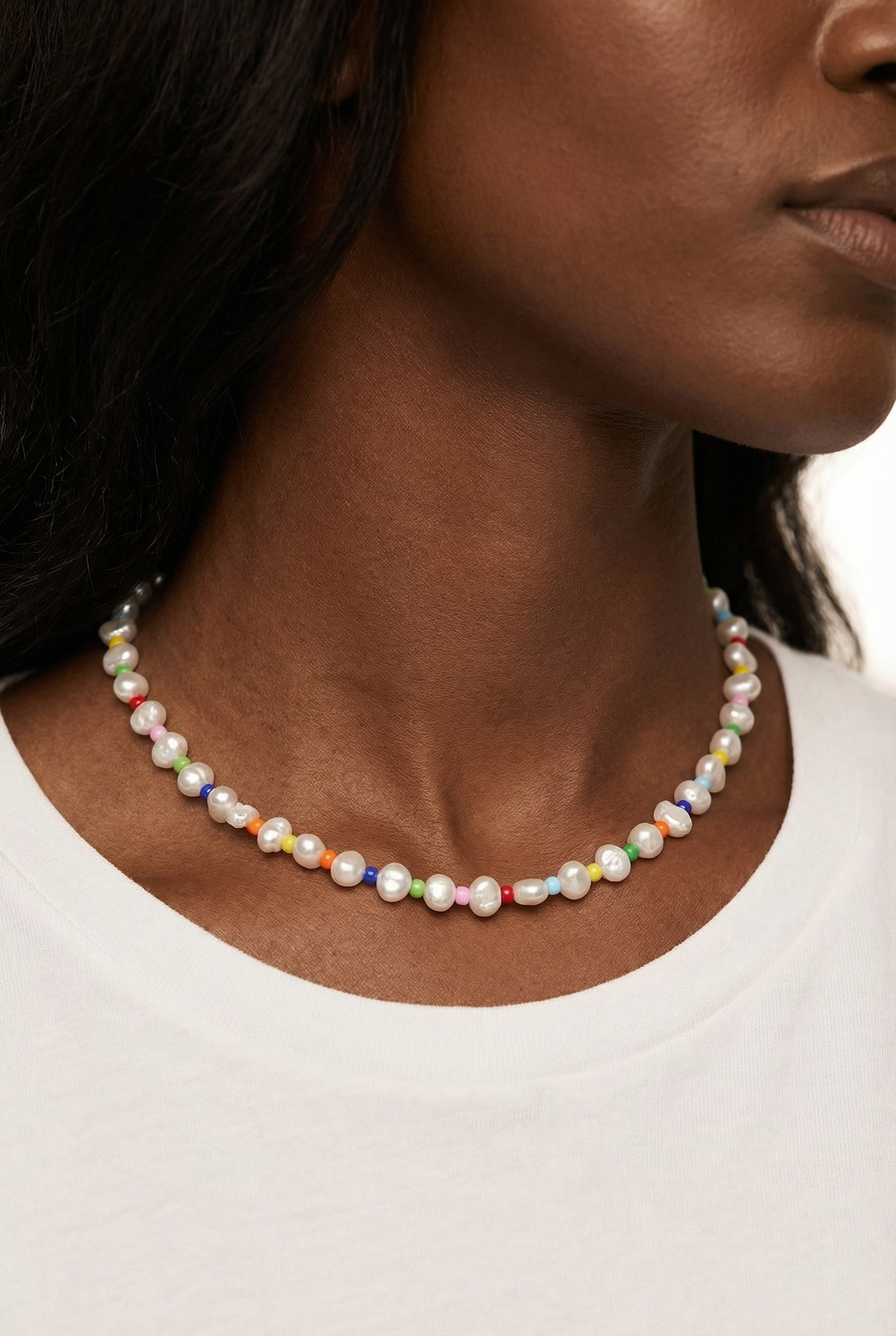 Amber Rainbow Freshwater Pearl Necklace