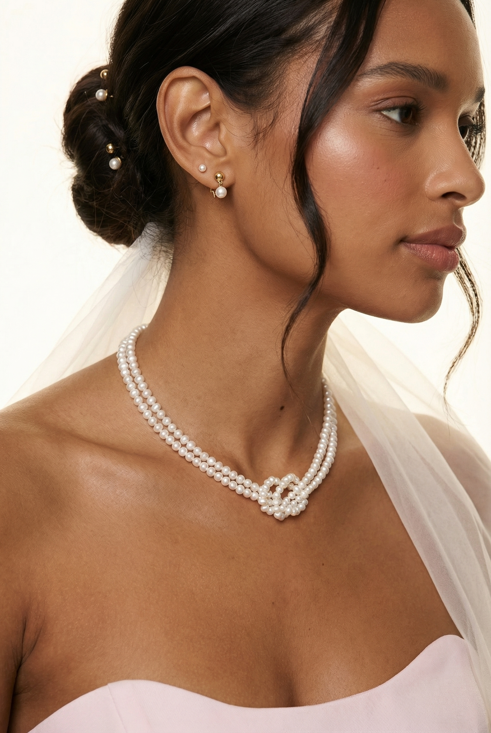 Cece Statement Layered Pearl Necklace