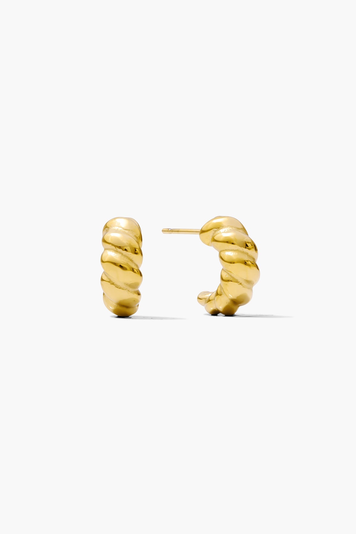 Croissant Twisted Gold Hoop Earrings