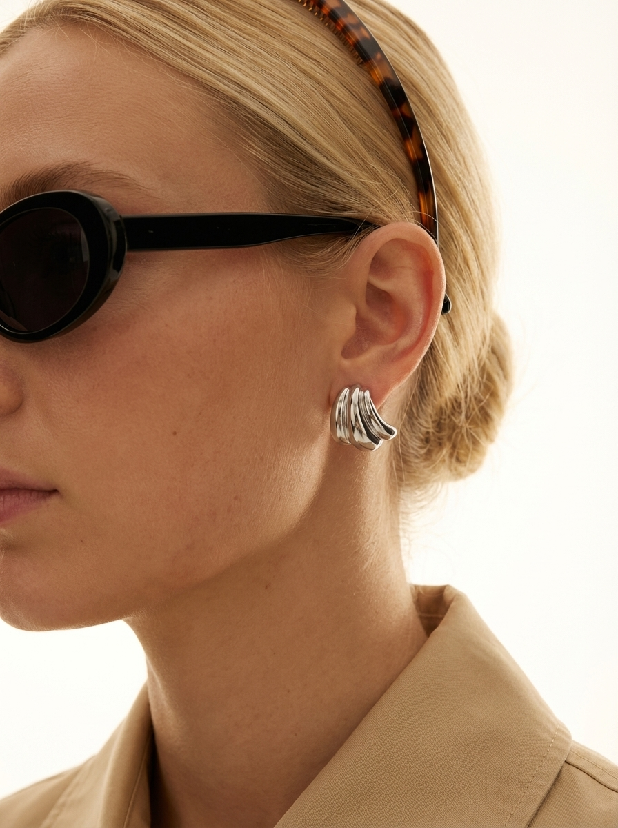 Sculptural Curve Stud Earrings