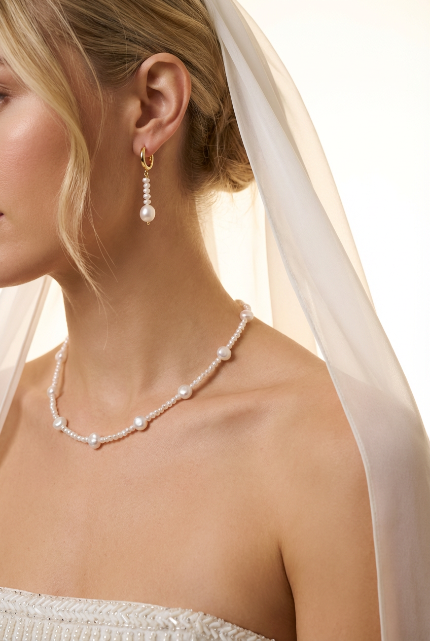 Kylie Freshwater Pearl Necklace & Earrings Set