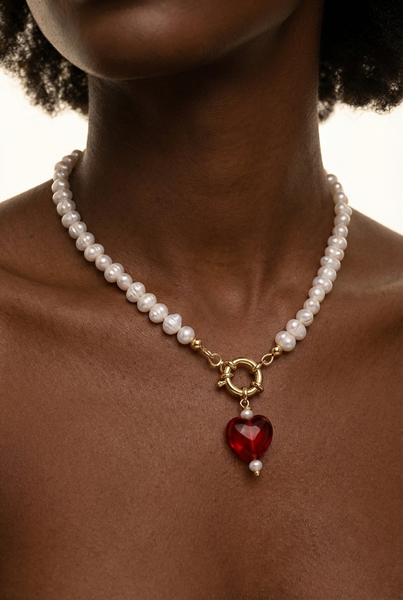 Joey Baby Kokoro Heart Necklace - Fashion Pearl Jewelry