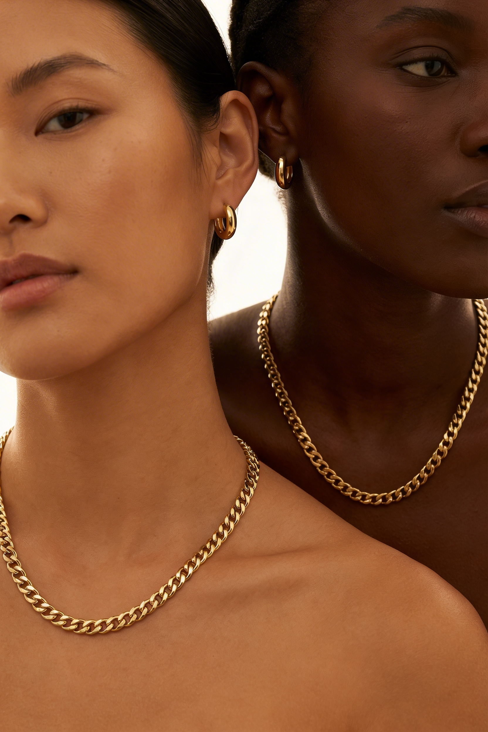 Lisa Cuban Chain Necklace + Antoni Earrings Set