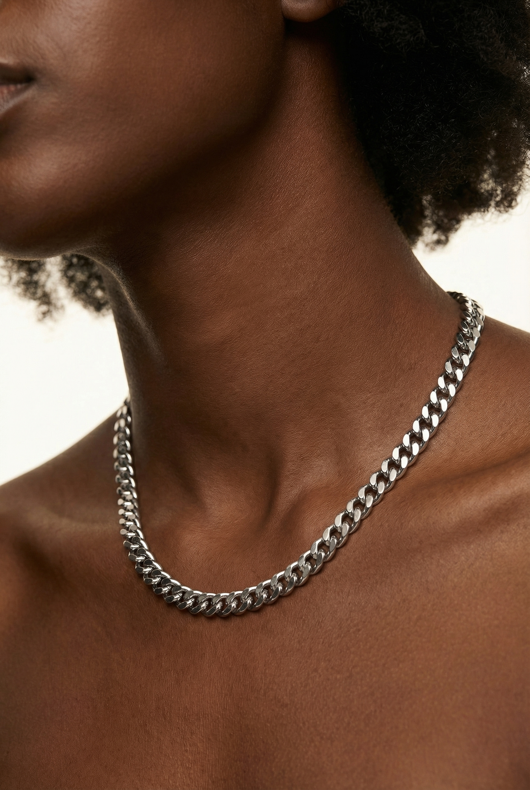 Lisa Silver Cuban Chain Necklace