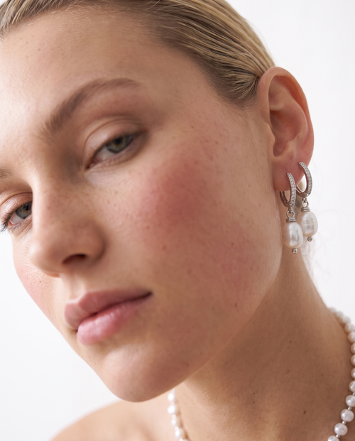 Jean & Lou Baroque Pearl Set – Silver, 9-11mm Pearls