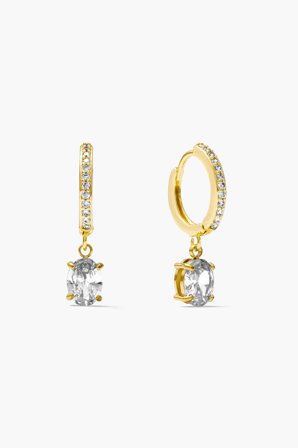 Oval Charm Earrings - Gold