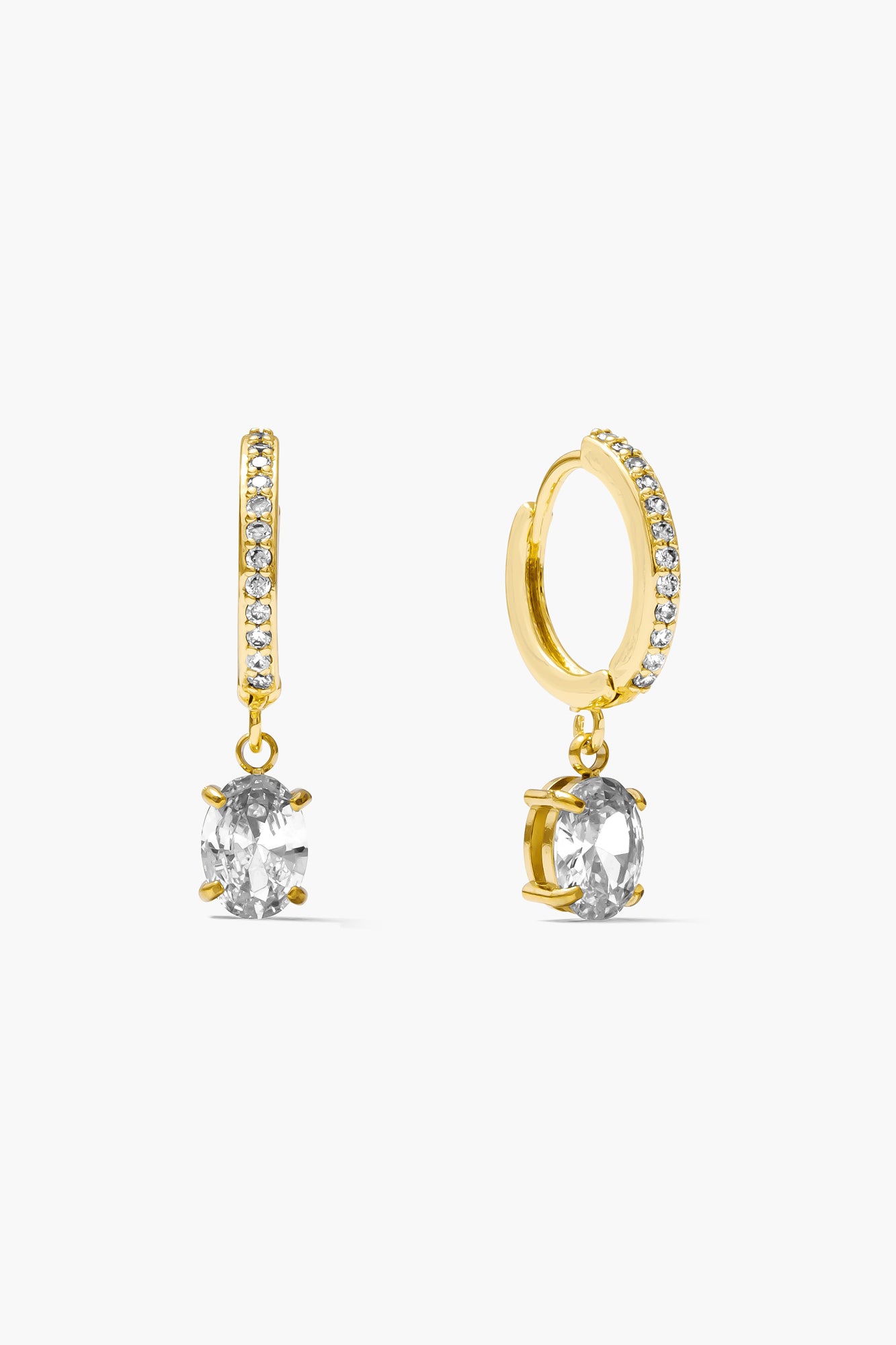 Oval Charm Earrings - Gold