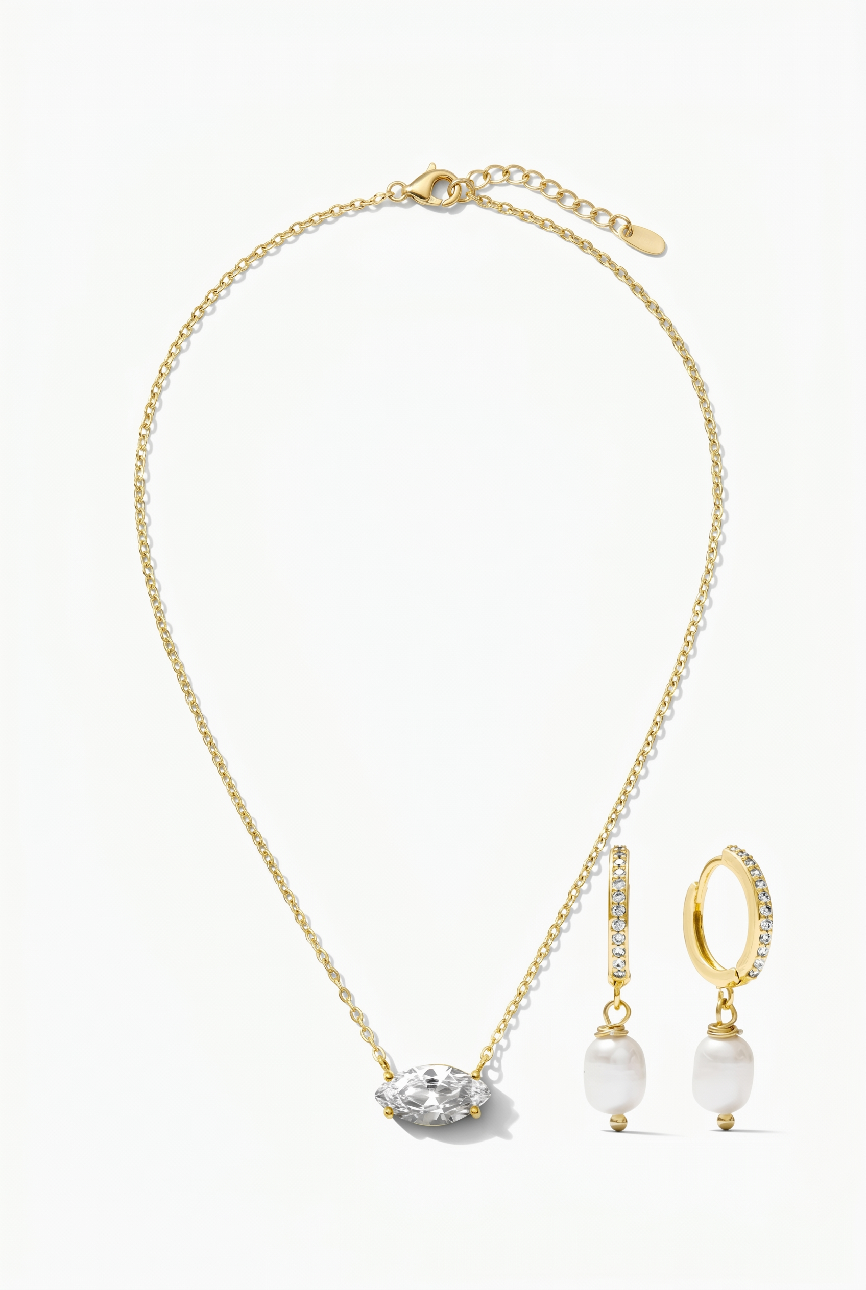 Oval Chain Necklace and Layla Earrings Set