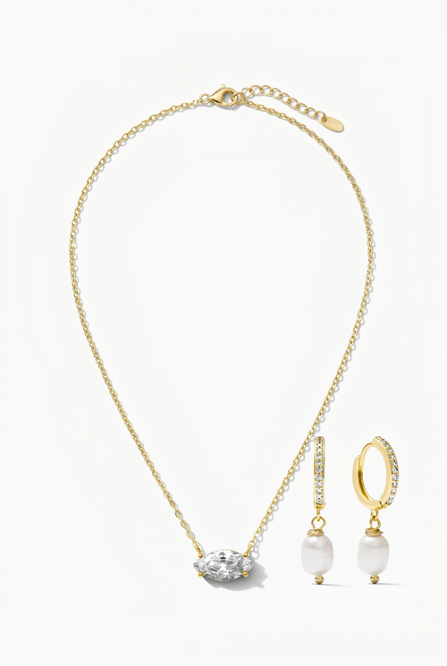Oval Chain Necklace and Layla Earrings Set