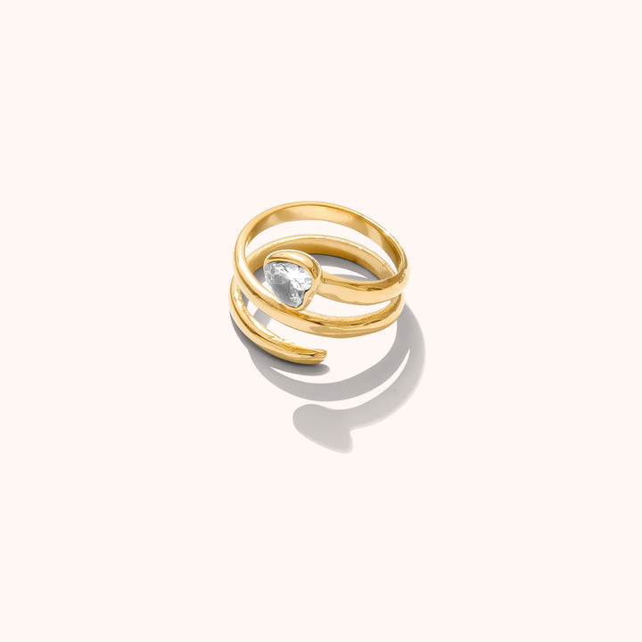 Sadie Stackable Heart Ring Set – Gold Luxe Edition