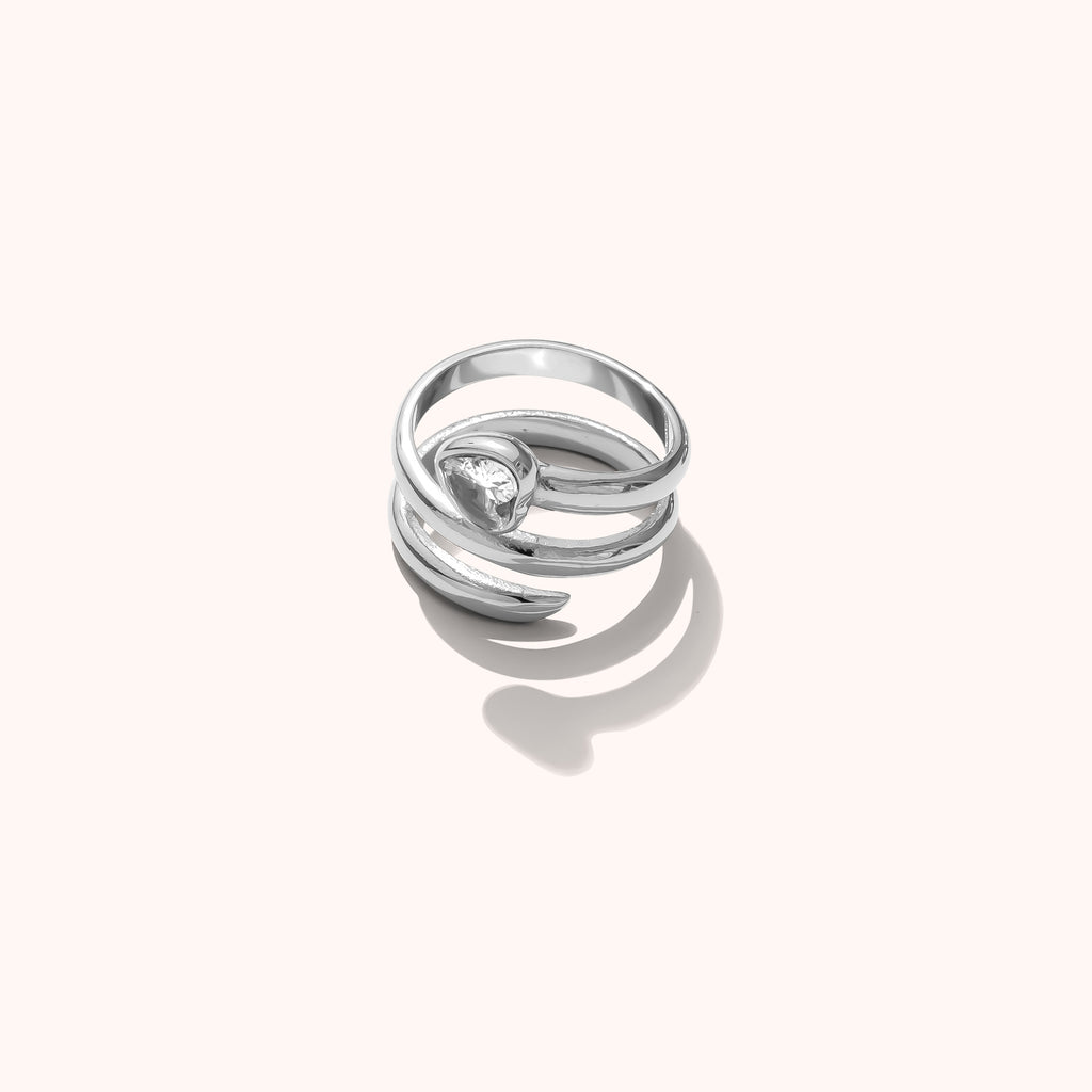 Sadie Stackable Heart Ring Set – Silver Stainless Steel - Joey Baby