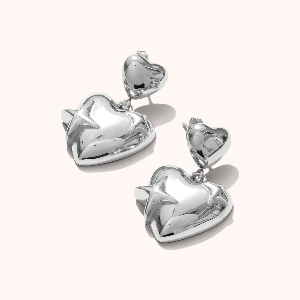 Gianna Heart Sculpture Earrings - Joey Baby
