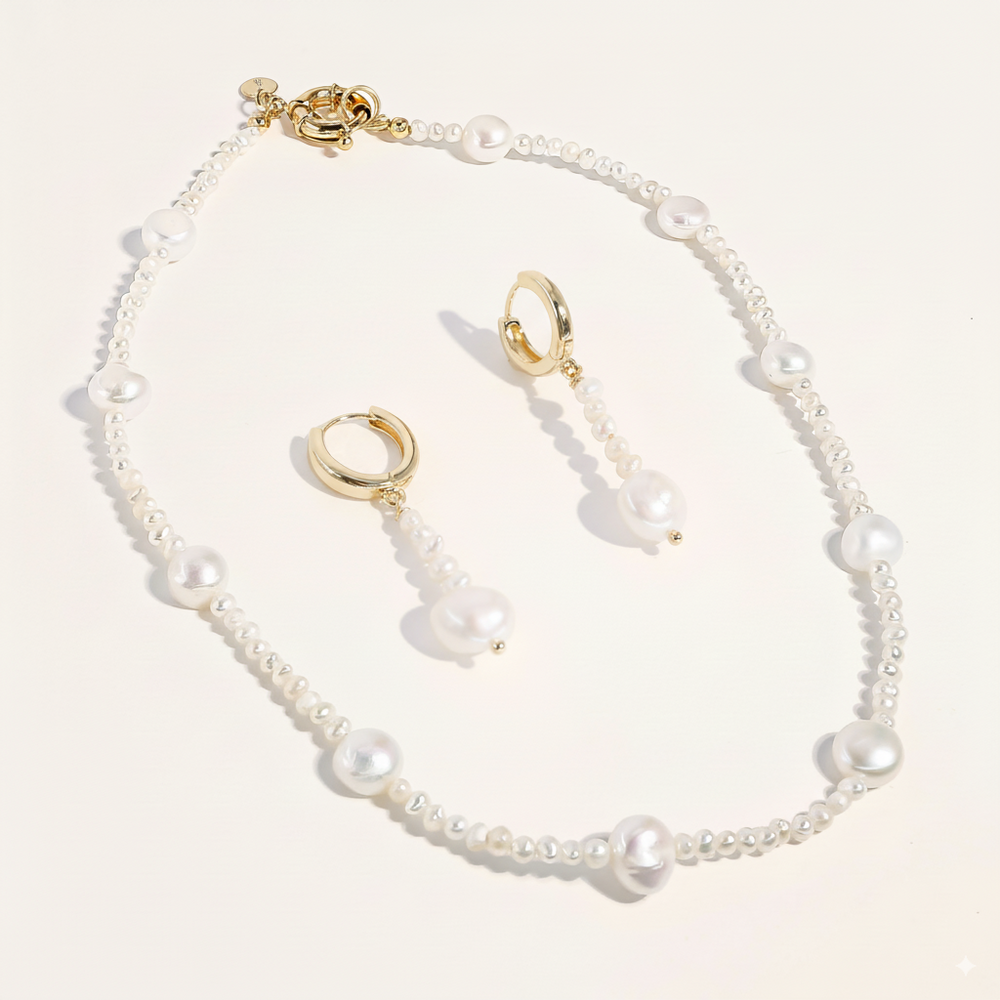 Kylie Freshwater Pearl Necklace & Earrings Set - Joey Baby