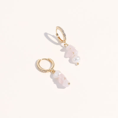 Rose Quartz Necklace and Earrings Set - Joey Baby