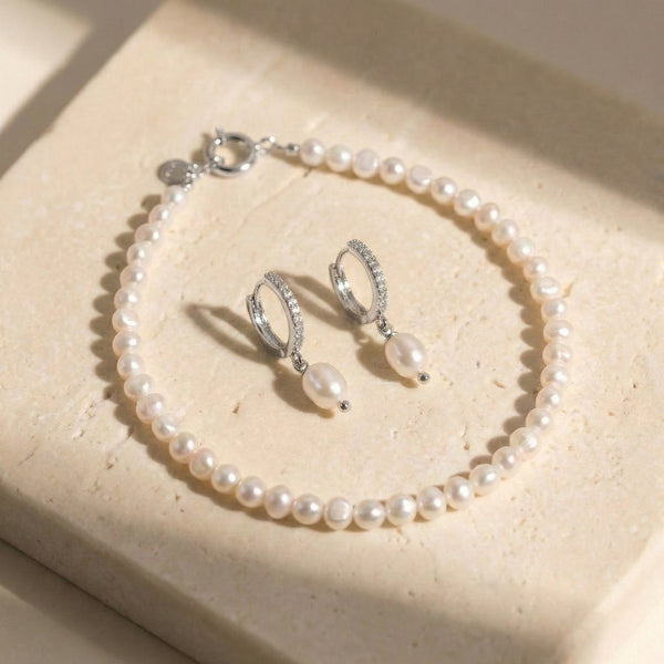 Baroque Pearl Bridal Necklace & Earrings Set