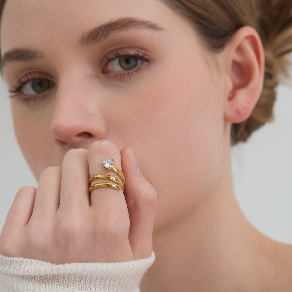 Sadie Stackable Heart Ring Set – Gold Luxe Edition - Joey Baby