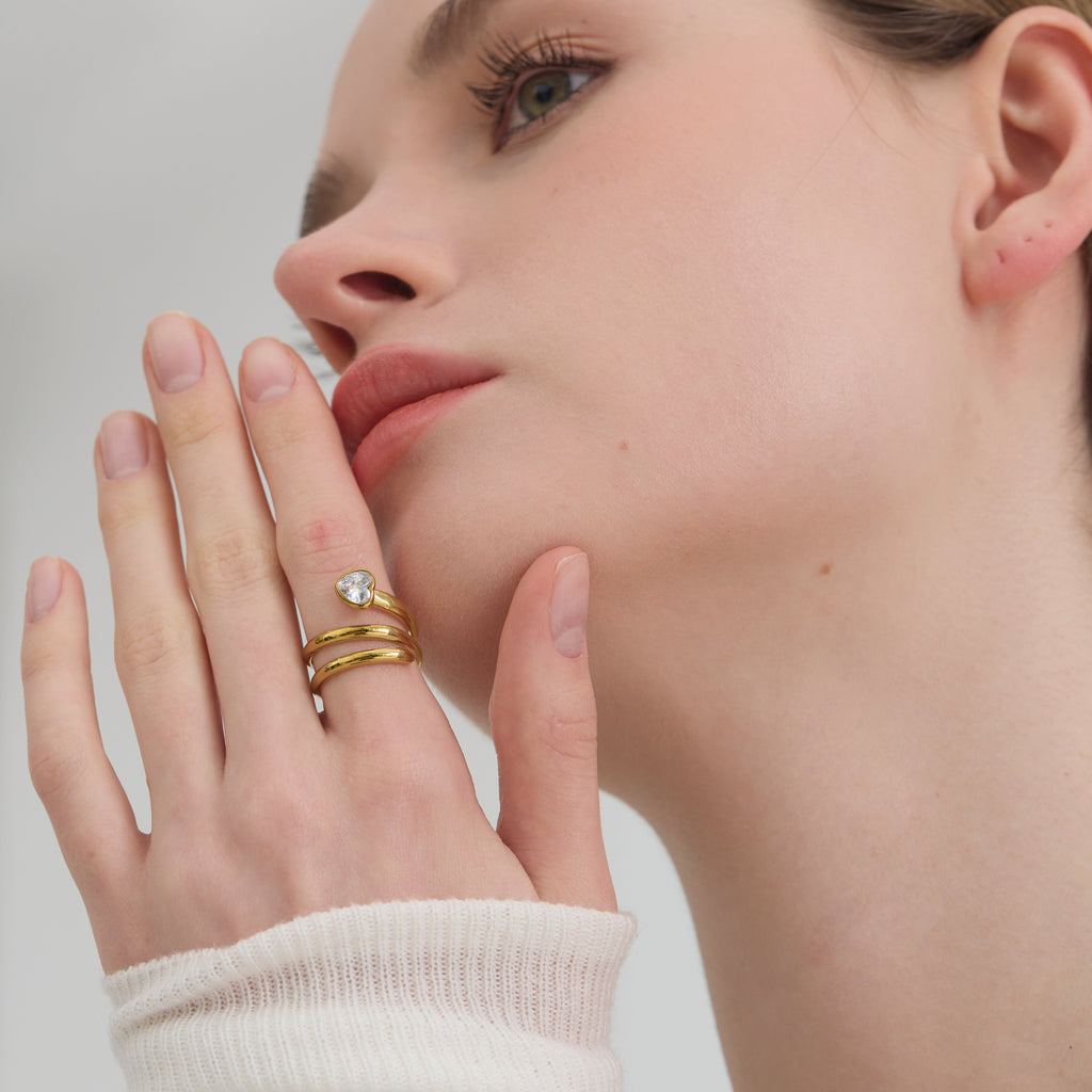 Sadie Stackable Heart Ring Set – Gold Luxe Edition - Joey Baby