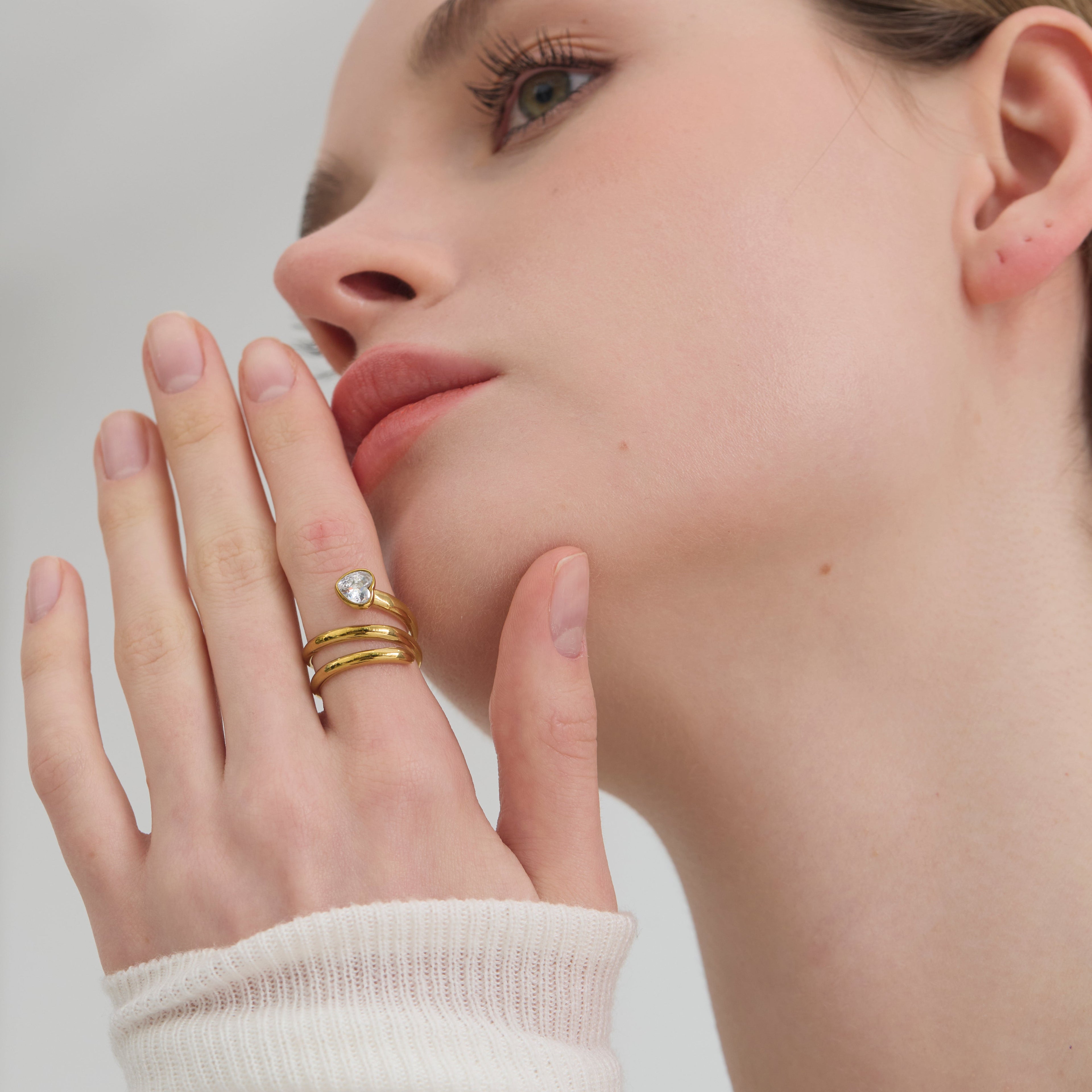 Sadie Stackable Heart Ring Set – Gold Luxe Edition - Joey Baby