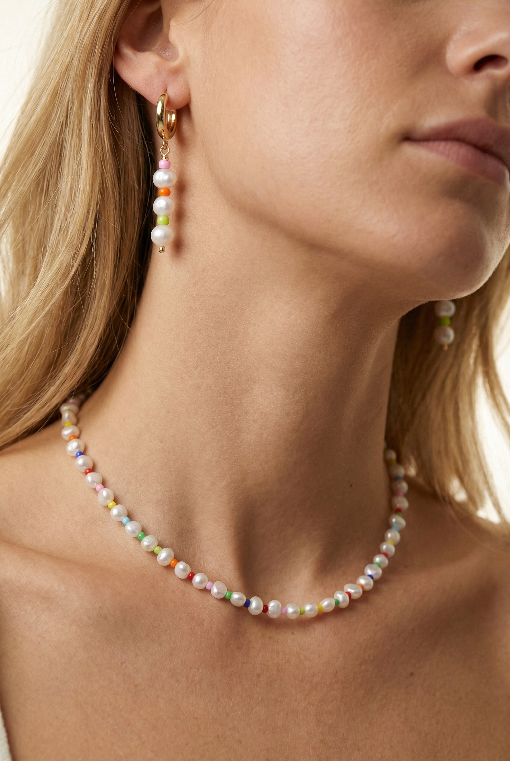 Amber Necklace & Amber Earrings Set | Gold