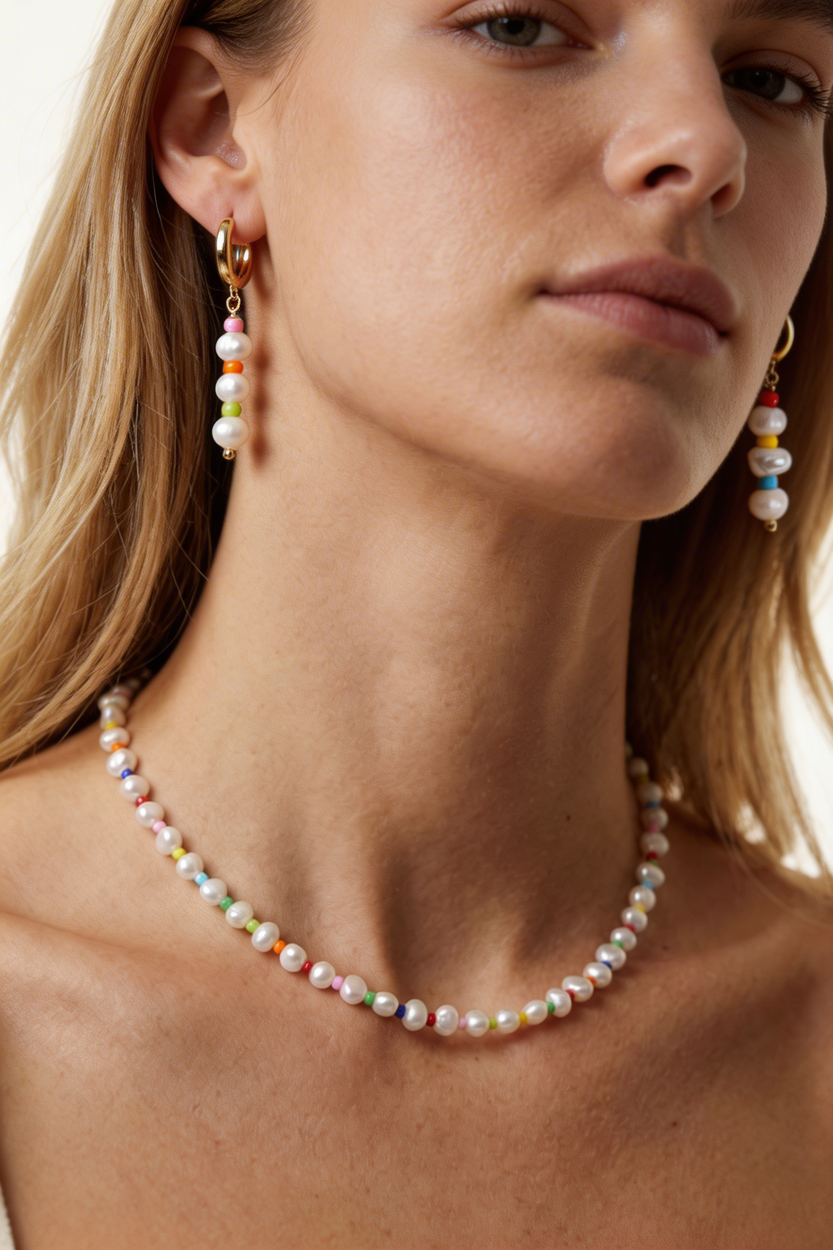 Amber Necklace & Amber Earrings Set | Gold