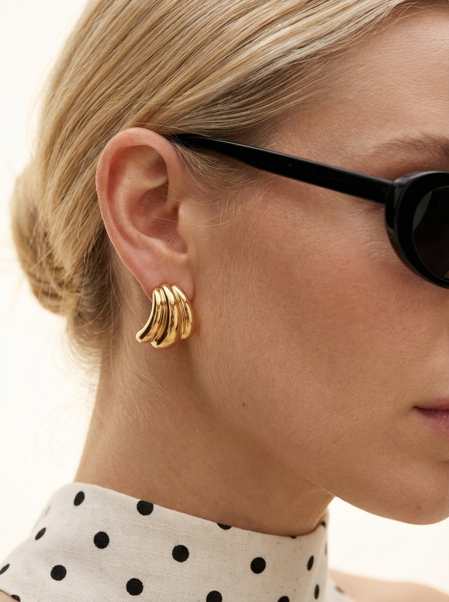 Sculptural Curve Stud Earrings